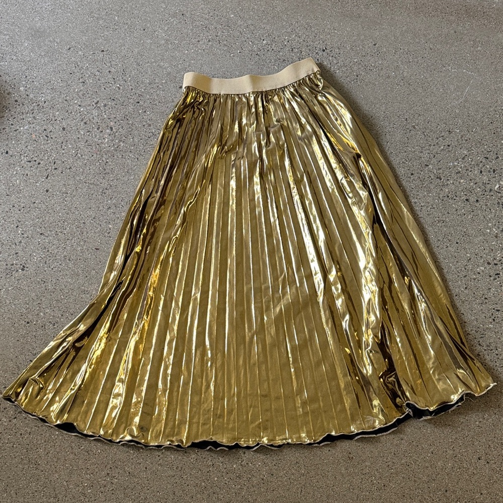 SHEIN Metallic Gold A-Line Skirt